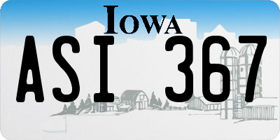 IA license plate ASI367