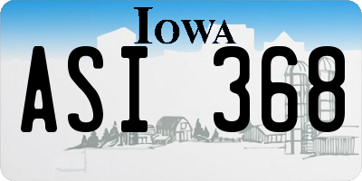 IA license plate ASI368