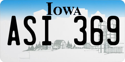 IA license plate ASI369