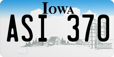 IA license plate ASI370