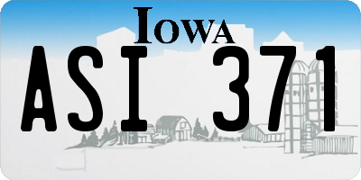 IA license plate ASI371