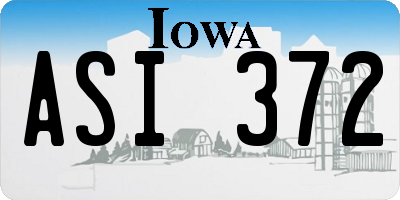 IA license plate ASI372