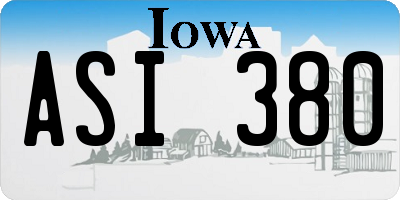 IA license plate ASI380