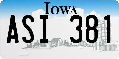 IA license plate ASI381