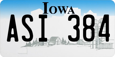 IA license plate ASI384