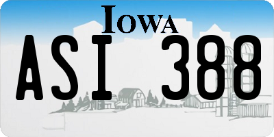 IA license plate ASI388