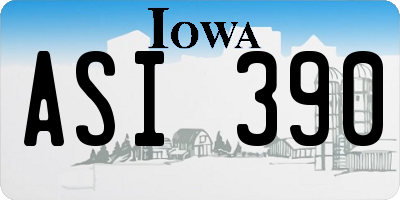 IA license plate ASI390