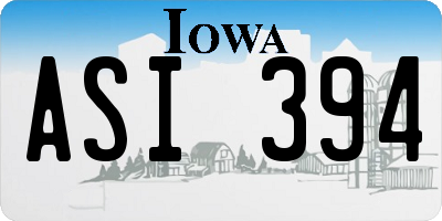 IA license plate ASI394