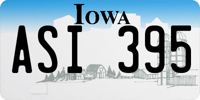 IA license plate ASI395