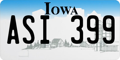 IA license plate ASI399