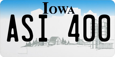 IA license plate ASI400