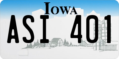 IA license plate ASI401