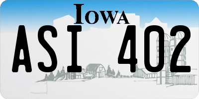 IA license plate ASI402