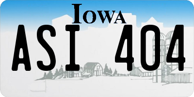 IA license plate ASI404