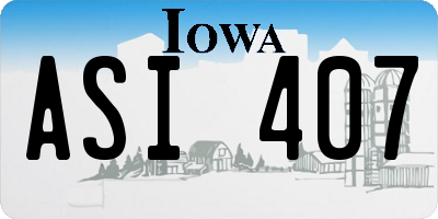 IA license plate ASI407