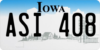 IA license plate ASI408