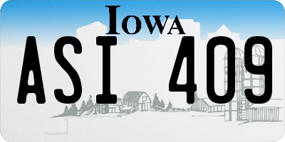 IA license plate ASI409