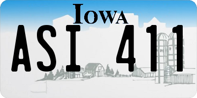 IA license plate ASI411