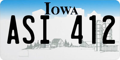 IA license plate ASI412