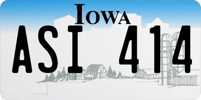 IA license plate ASI414