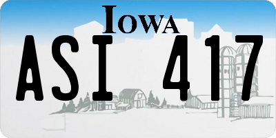 IA license plate ASI417