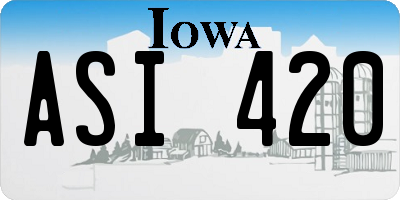 IA license plate ASI420
