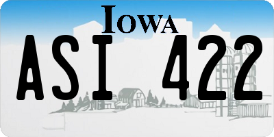 IA license plate ASI422