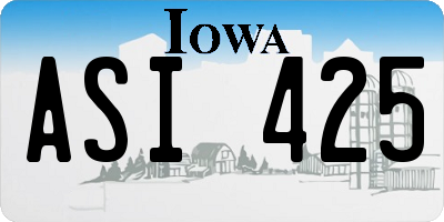 IA license plate ASI425