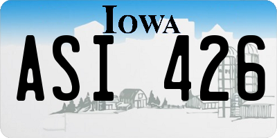 IA license plate ASI426