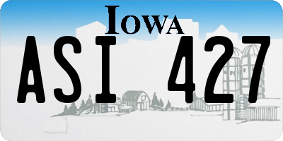 IA license plate ASI427