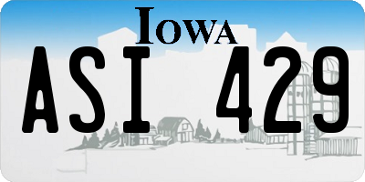 IA license plate ASI429