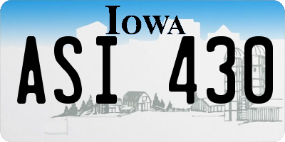 IA license plate ASI430