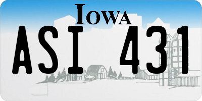 IA license plate ASI431