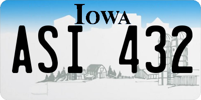 IA license plate ASI432