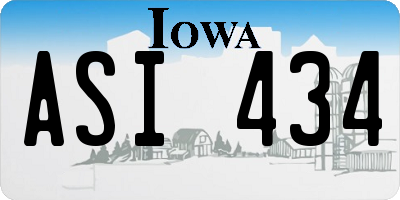 IA license plate ASI434