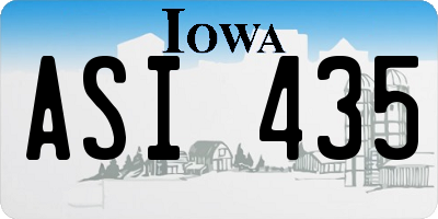 IA license plate ASI435