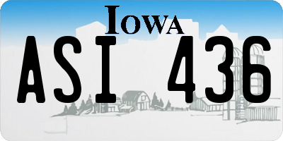IA license plate ASI436