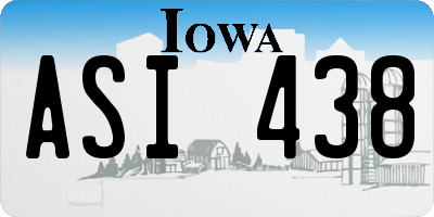 IA license plate ASI438