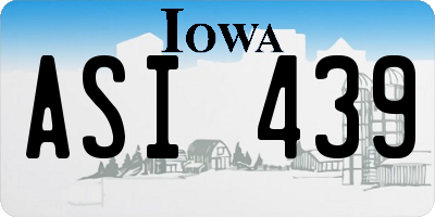 IA license plate ASI439