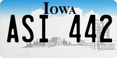 IA license plate ASI442