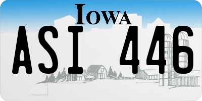IA license plate ASI446