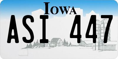 IA license plate ASI447