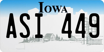 IA license plate ASI449