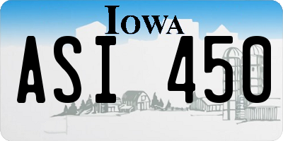 IA license plate ASI450