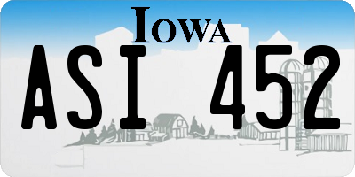 IA license plate ASI452