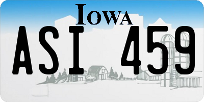 IA license plate ASI459