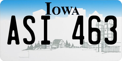 IA license plate ASI463