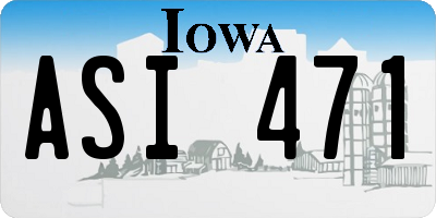 IA license plate ASI471