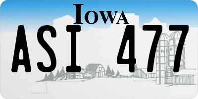 IA license plate ASI477