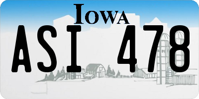 IA license plate ASI478